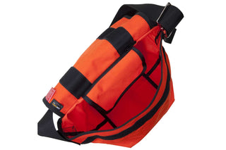 small vintage messenger bag orange inside