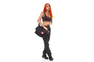 nylon messenger bag black