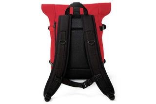 apex backpack red backview with black straps